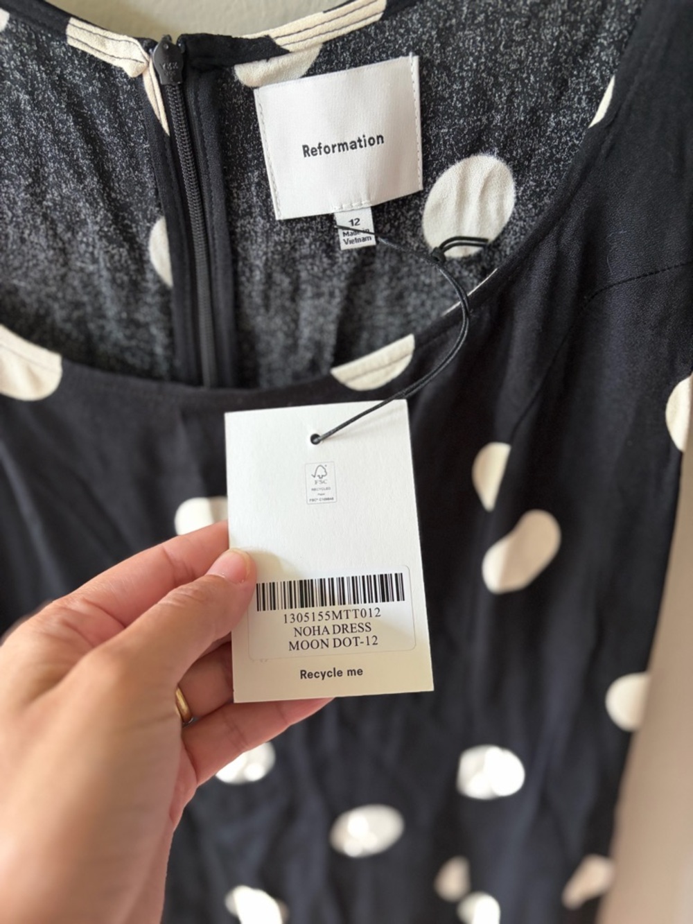 NWT Reformation Noha Moon Dot Polka Dot Mini Dress - Picture 4 of 6